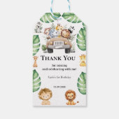 Wild One Jungle Safari Birthday for Boys Cadeaulabel (Achterkant)