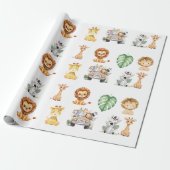 Wild One Jungle Safari Birthday for Boys Cadeaupapier (Uitgerold)
