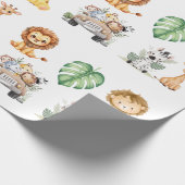 Wild One Jungle Safari Birthday for Boys Cadeaupapier (Hoek)