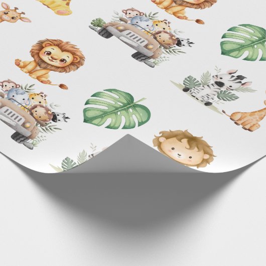 Wild One Jungle Safari Birthday for Boys Cadeaupapier (Hoek)