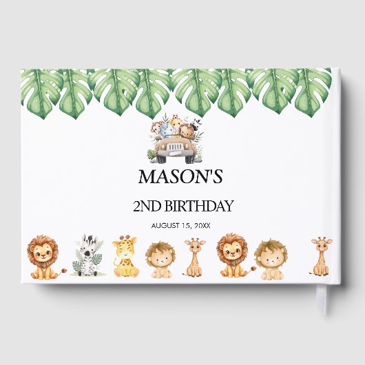 Wild One Jungle Safari Birthday for Boys  Gastenboek (Achterkant)