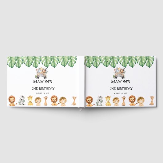 Wild One Jungle Safari Birthday for Boys  Gastenboek (Volledig)