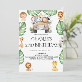 Wild One Jungle Safari Birthday for Boys Kaart