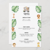 Wild One Jungle Safari Birthday for Boys Menu (Voorkant / Achterkant)
