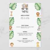 Wild One Jungle Safari Birthday for Boys Menu (Voorkant)