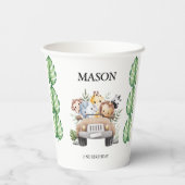 Wild One Jungle Safari Birthday for Boys Papieren Bekers (Achterkant)