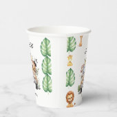 Wild One Jungle Safari Birthday for Boys Papieren Bekers (Rechts)