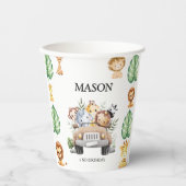 Wild One Jungle Safari Birthday for Boys Papieren Bekers (Voorkant)