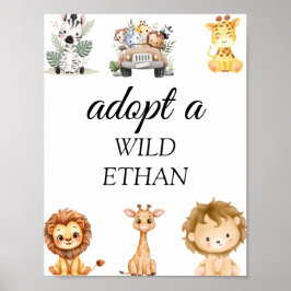 Wild One Jungle Safari Birthday for Boys Poster