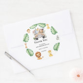 Wild One Jungle Safari Birthday for Boys Ronde Sticker (Envelop)