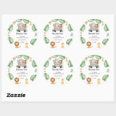 Wild One Jungle Safari Birthday for Boys Ronde Sticker (Vel)