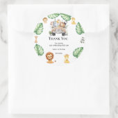 Wild One Jungle Safari Birthday for Boys Ronde Sticker (Tas)