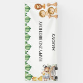 Wild One Jungle Safari Birthday for Boys Spandoek (Verticaal)