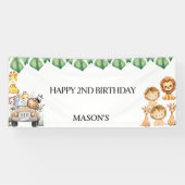 Wild One Jungle Safari Birthday for Boys Spandoek (Horizontaal)