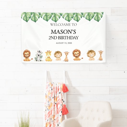 Wild One Jungle Safari Birthday for Boys Spandoek (Insitu)