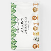 Wild One Jungle Safari Birthday for Boys Spandoek (Verticaal)