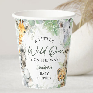 Wild One Jungle Safari Dieren Baby Shower Papieren Bekers