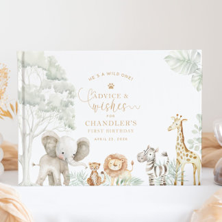 Wild One Jungle Safari Guestbook Gastenboek