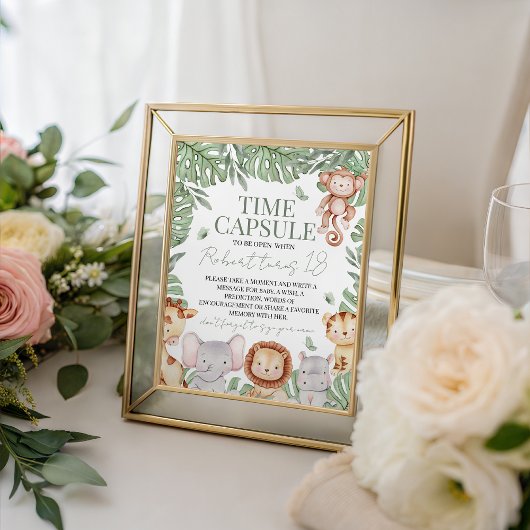 Wild One Jungle Time Capsule Sign Reclamebord Met Voetstuk