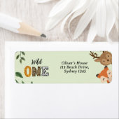 Wild One kalligrafie groenachtig retour adres Etiket (Insitu)