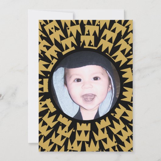 Wild One King of Things Kroon 1e Verjaardag Foto Kaart (Achterkant)