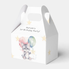 Wild One kitten ballonnen 1e verjaardagsfeestje Bedankdoosjes