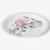 Wild One kitten ballonnen 1e verjaardagsfeestje Papieren Bordje (Gekanteld)