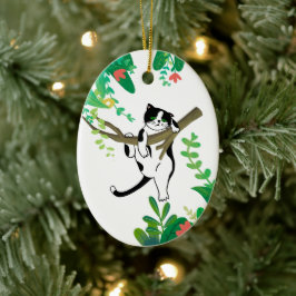 Wild One Kitty Cat Kitten 1ste verjaardag Uitnodig Keramisch Ornament