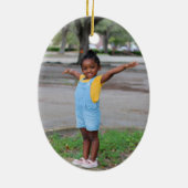 Wild One Kitty Cat Kitten 1ste verjaardag Uitnodig Keramisch Ornament (Achterkant)