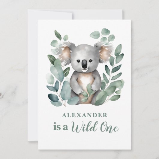 Wild One Koala Animal Child's 1e verjaardag Kaart (Voorkant)