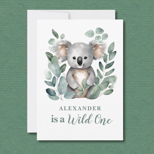 Wild One Koala Animal Child's 1e verjaardag Kaart