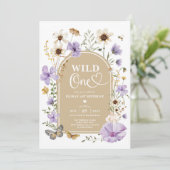 Wild One: Lavendel Wilde Bloemenweide 1e Verjaarda Kaart (Staand voorkant)
