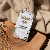 Wild One Leopard 1e Verjaardagsfeestje Dank u Labe Cadeaulabel