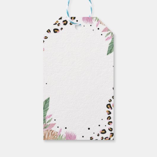 Wild One Leopard 1e Verjaardagsfeestje Dank u Labe Cadeaulabel (Achterkant)