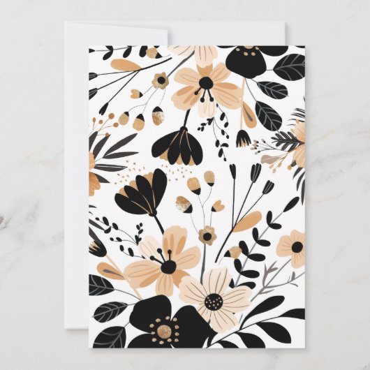 Wild One Leopard Bloemen baby shower Uitnodiging (Achterkant)