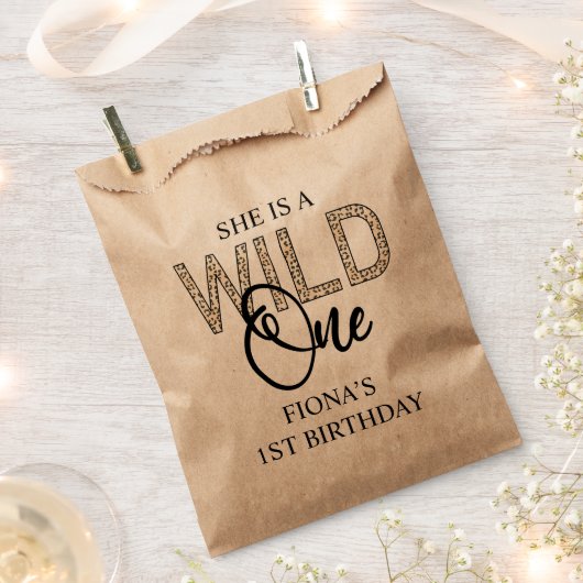 Wild One Leopard First Birthday Bedankzakje (Geknipt)