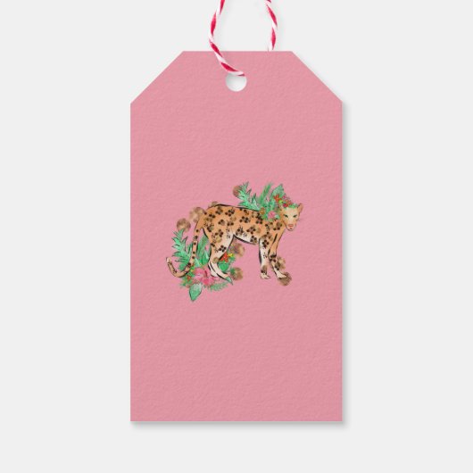 Wild One Leopard First Birthday Cadeaulabel (Achterkant)