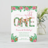 Wild One Leopard First Birthday Kaart (Staand voorkant)