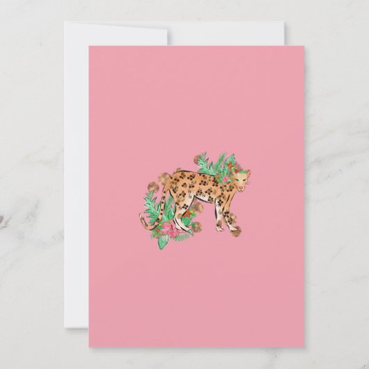 Wild One Leopard First Birthday Kaart (Achterkant)