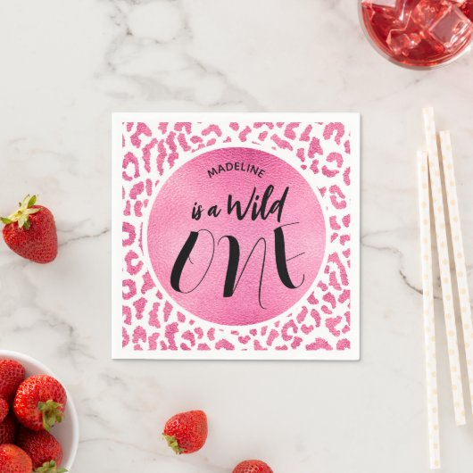 Wild One Leopard Oerwoud Safari 1ste verjaardag Servet (Insitu)