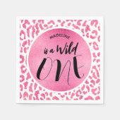 Wild One Leopard Oerwoud Safari 1ste verjaardag Servet (Voorkant)