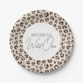Wild One Leopard Print 1e Verjaardag Papieren Bordje (Voorkant)