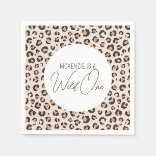 Wild One Leopard Print 1e Verjaardag Servet