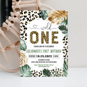 Wild One Leopard Print Oerwoud Verjaardag Kaart