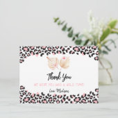 Wild One Leopard Print Pink Gold Dag Bedankkaart (Staand voorkant)