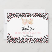 Wild One Leopard Print Pink Gold Dag Bedankkaart (Voorkant)