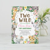 Wild One Leopard Print Safari 1e verjaardag Kaart (Staand voorkant)