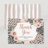 Wild One Leopard Print Verjaardag Dank je kaart (Voorkant / Achterkant)