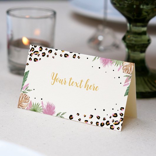 Wild One Leopard Print Verjaardagsfeestje Plaats K Plaatskaartje