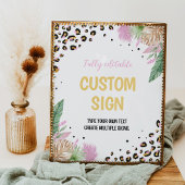 Wild One Leopard Print Verjaardagsfeesttafelteken